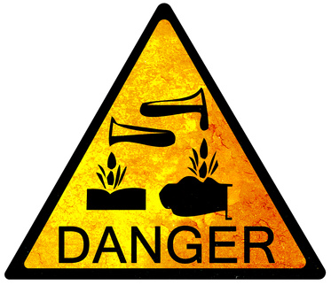 old yellow danger sign - acid